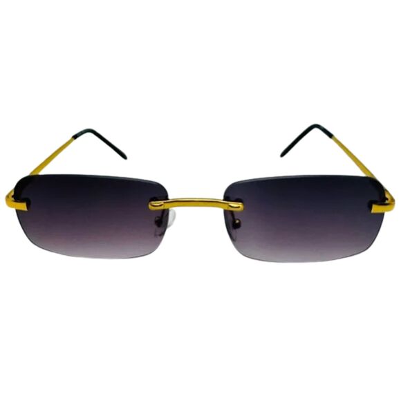 7013 | Black Rimless Lens Rectangle Sunglasses - Picture 1 of 5